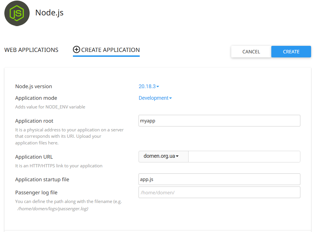 Create Application